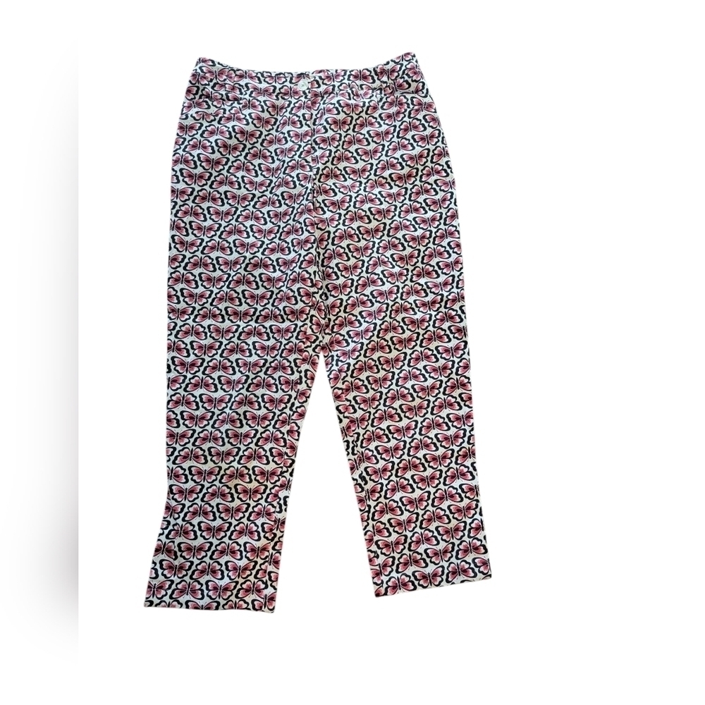 Talbot's,Butterfly Print Pants, Crop, Size 10